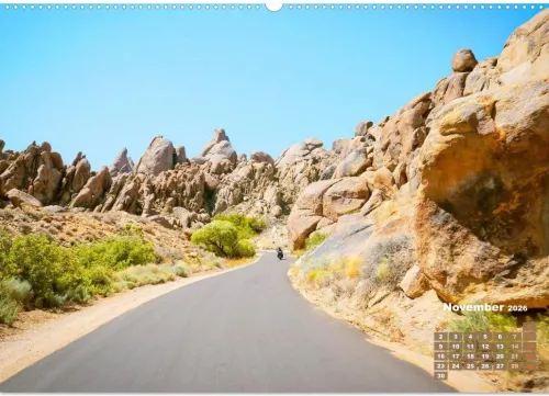Fernweh und Traumziele: Auf Motorrad-Tour in den USA (hochwertiger Premium Wandkalender 2026 DIN A2 quer), Kunstdruck in Hochglanz*Calvendo Discount