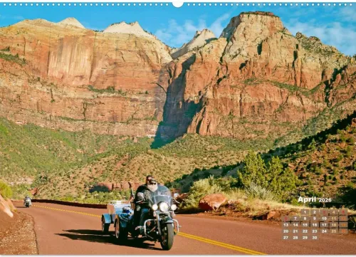Fernweh und Traumziele: Auf Motorrad-Tour in den USA (hochwertiger Premium Wandkalender 2026 DIN A2 quer), Kunstdruck in Hochglanz*Calvendo Discount
