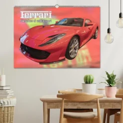 Calvendo Wandkalender-Ferrari - Synonym für Motorsport (Wandkalender 2026 DIN A2 quer), Monatskalender