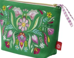 Groh Verlag Schmuck & Accessoires-Fiesta del Sol Accessoirestasche bestickt, 18 x 24 cm, grün