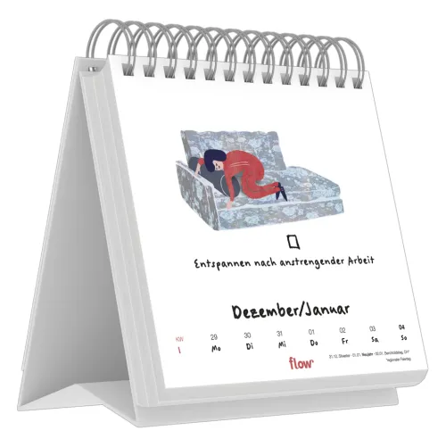 teNeues Calendars & Stationery GmbH & Co. KG Wochenkalender*Flow - Was uns wirklich glücklich macht - Wochenkalender 17 x 16 mit Spiralbindung, 53 Illustrationen der kleinen Glücksmomente