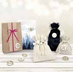 Folia Hobby & Lifestyle-Adventskalender Buttons PERLMUTT 24er Set