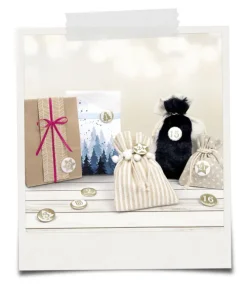 Folia Hobby & Lifestyle-Adventskalender Buttons PERLMUTT 24er Set