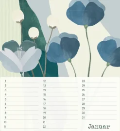 Korsch Verlag GmbH Wandkalender|Immerwährender Kalender*Geburtstagskalender Bloom