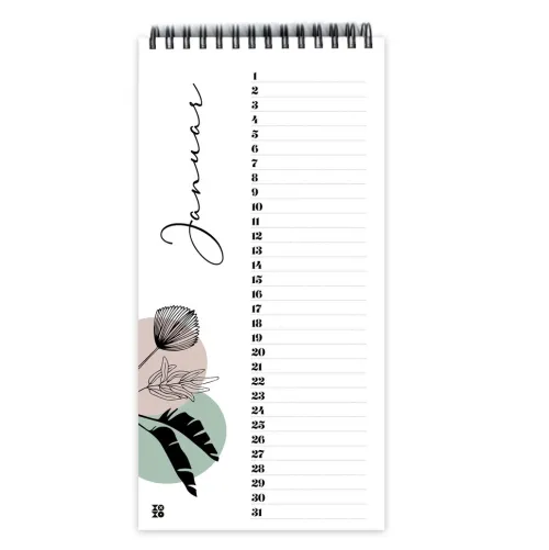 NOVA MD Geburtstagskalender*Geburtstagskalender "leaves line art", ohne Jahreszahl