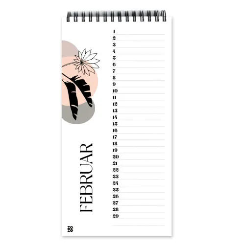 NOVA MD Geburtstagskalender*Geburtstagskalender "leaves line art", ohne Jahreszahl