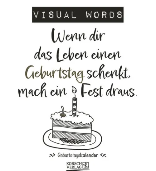 Korsch Verlag GmbH Geburtstagskalender*Geburtstagskalender Visual Words