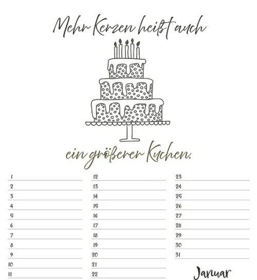 Korsch Verlag GmbH Geburtstagskalender*Geburtstagskalender Visual Words