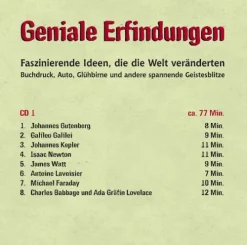 Geniale Erfindungen: Faszinierende Ideen, die die Welt veränderten - Buchdruck, Auto, Glühbirne und andere spannende Geistesblitze*Audio Media