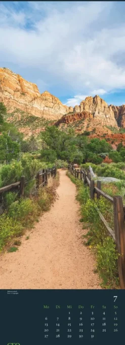 GEO - Wege 2026 - Wandkalender, 25 x 69 cm, 12 Bilder traumhafter Wege & Landschaften, deutsches Kalendarium, Spiralbindung, perfekt für Naturfreunde*teNeues Calendars & Stationery GmbH & Co. KG Clearance