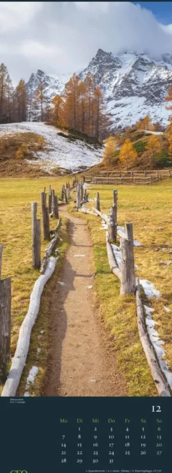 GEO - Wege 2026 - Wandkalender, 25 x 69 cm, 12 Bilder traumhafter Wege & Landschaften, deutsches Kalendarium, Spiralbindung, perfekt für Naturfreunde*teNeues Calendars & Stationery GmbH & Co. KG Clearance