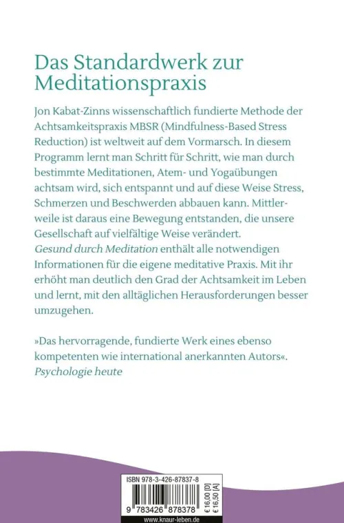 Knaur MensSana TB Ratgeber|Self Care*Gesund durch Meditation