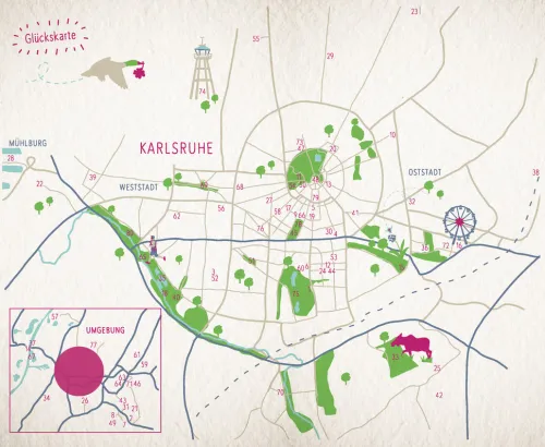 Droste Verlag Reiseführer-Glücksorte in Karlsruhe