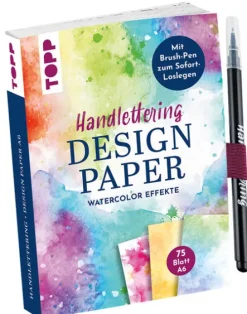 Handlettering Design Paper World of Watercolor A6 mit Brush Pen*frechverlag GmbH Online