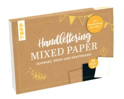 Frech Kalligraphie & Handlettering*Handlettering Mixed Paper Block - Schwarz, Weiß, Kraftpapier - A5