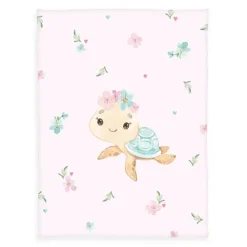 Klaus Herding GmbH Baby & Kleinkind-Herding 1440260014 - babybest® Baby-Kuscheldecke Little Turtle, Decke, Microfaserflausch, rosa, 75x100cm