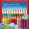 Holzfarbstifte Dünngrip, 24 Stück in Pappkarton*Faber Castell New