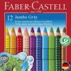 Faber Castell Buntstifte*Holzfarbstifte Jumbo Grip, 12 Stück mit Spitzer in Kartonetui