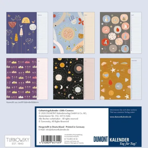 Immerwährender Geburtstagskalender - Little Cosmos - Turnowsky - Quadrat-Format 24 x 24 cm*Neumann Verlage GmbH & Co Outlet
