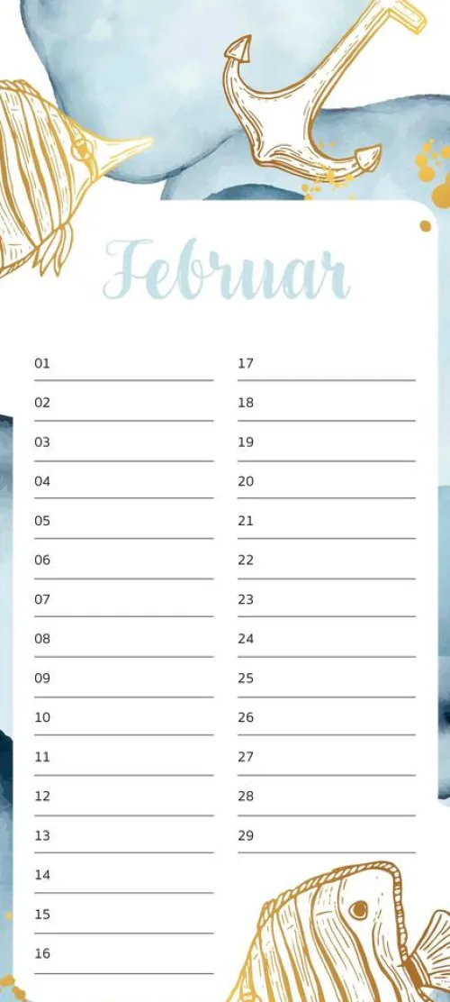 Groh Verlag Wandkalender|Geburtstagskalender-Immerwährender Geburtstagskalender Maritim