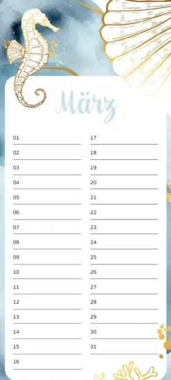 Groh Verlag Wandkalender|Geburtstagskalender-Immerwährender Geburtstagskalender Maritim