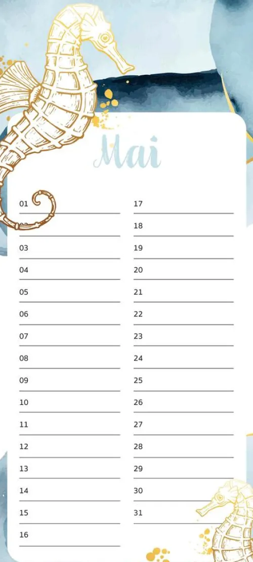 Groh Verlag Wandkalender|Geburtstagskalender-Immerwährender Geburtstagskalender Maritim