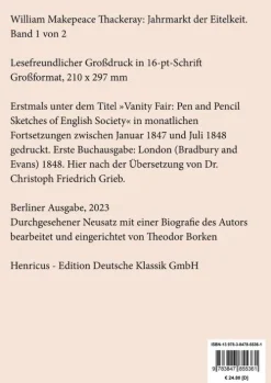 Henricus - Edition Deutsche Klassik GmbH, Berlin Großdruck-Jahrmarkt der Eitelkeit (Großdruck)