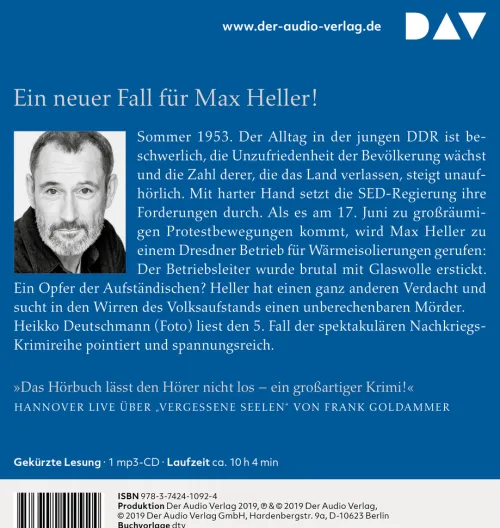 Der Audio Verlag, DAV Krimis & Thriller·Spionagethriller*Juni 53. Ein Fall für Max Heller, 1 Audio-CD, 1 MP3