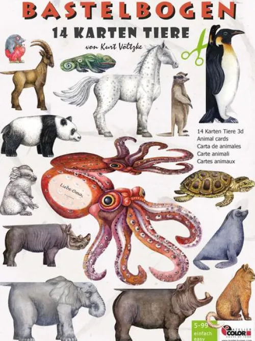 Atelier Color Bastelpapier & Origami-Karten Tiere basteln aus Papier Bastelbogen Ausschneidebogen