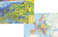 Stiefel Eurocart GmbH Schreibtischunterlagen-Kindereuropakarte physisch / politisch - DUO-Schreibunterlage DIN A3