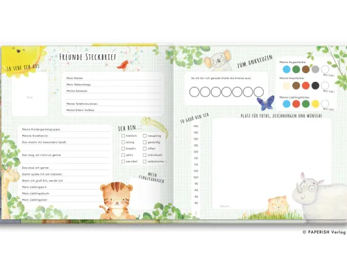 PAPERISH Verlag Nach Zielgruppen|Freundebücher-Kindergartenfreunde - SAFARI