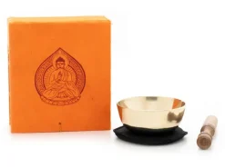 Klangschalen-Center Achtsamkeit & Gesundheit-Kleine Klangschale mit hellem Klang in origineller Box mit Buddha-Aufdruck