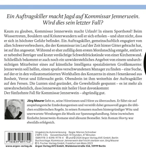 Kommissar Jennerwein darf nicht sterben*Argon Verlag GmbH New
