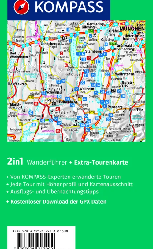 KOMPASS Wanderführer Pfaffenwinkel, Fünfseenland, Starnberger See, Ammersee, 60 Touren mit Extra-Tourenkarte*Kompass Karten GmbH Discount