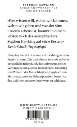 Kurze Antworten auf große Fragen*Klett-Cotta Verlag Outlet