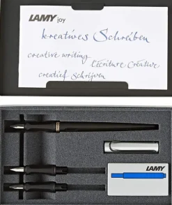 LAMY Füller & Tinte-Füller Set joy Al-black 011 Schönschreibfüller mit 3 Federspitzen