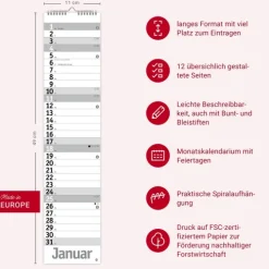 Heye Terminkalender*Langplaner, silber 2026