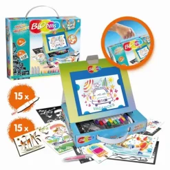 Carletto Deutschland GmbH Basteln & Kreatives-Lansay - BLOPENS Sprühstifteset Koffer