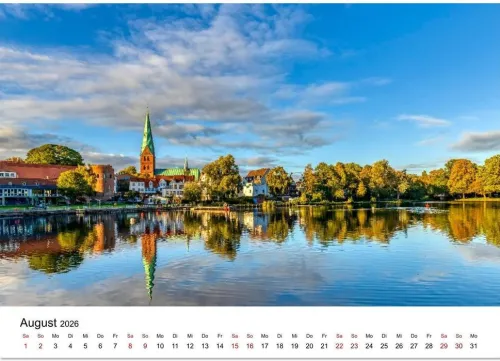 Calvendo Wandkalender-Lübeck - Im Licht der Zeit (Wandkalender 2026 DIN A3 quer), Monatskalender