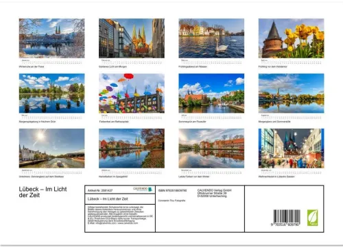 Calvendo Wandkalender-Lübeck - Im Licht der Zeit (Wandkalender 2026 DIN A3 quer), Monatskalender