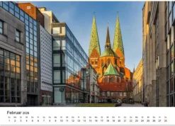 Calvendo Wandkalender-Lübeck - Im Licht der Zeit (Wandkalender 2026 DIN A3 quer), Monatskalender