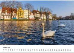 Calvendo Wandkalender-Lübeck - Im Licht der Zeit (Wandkalender 2026 DIN A3 quer), Monatskalender