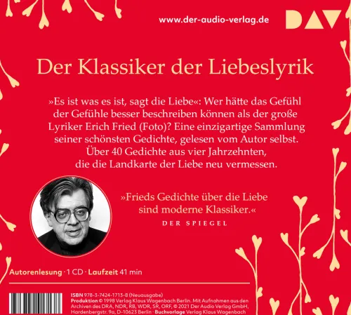 Der Audio Verlag, DAV Romane·Gedichte & Drama-Liebesgedichte, 1 Audio-CD