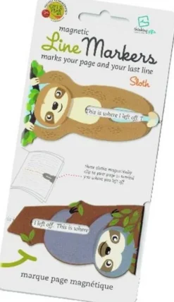 Bookchair Vertrieb Lesen & Geschichten*Line Markers (Sloth/Faultier) | Magnetische Lesezeichen | 2er Set