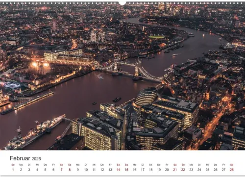 London - Die faszinierende Hauptstadt Englands. (Wandkalender 2026 DIN A2 quer), Monatskalender*Calvendo