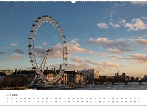London - Die faszinierende Hauptstadt Englands. (Wandkalender 2026 DIN A2 quer), Monatskalender*Calvendo