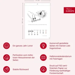 Heye Wandkalender-Loriot Heile Welt Halbmonatskalender 2026