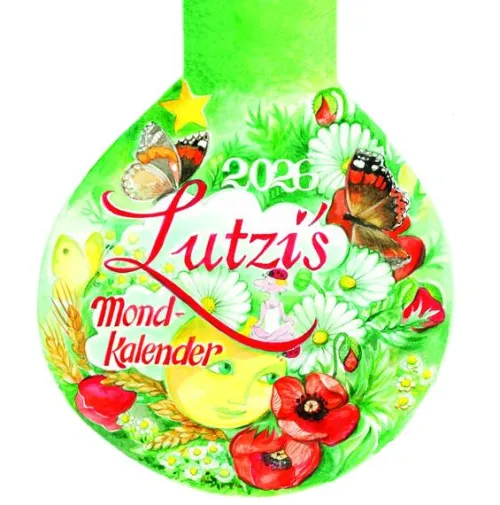 Lutzi Verlag Allgaeu Abreiß-Kalender-Lutzis Mondkalender rund Ø 16cm (Tagesabreisskalender) 2026
