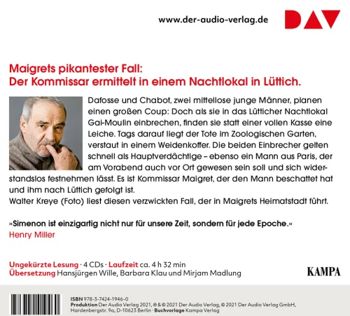 Der Audio Verlag GmbH Krimis & Thriller·Polizeiarbeit & Forensik-Maigret im Gai-Moulin
