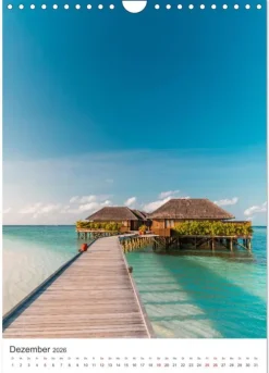 Calvendo Wandkalender-Malediven - Das wunderschöne Urlaubsparadies. (Wandkalender 2026 DIN A4 hoch), Monatskalender